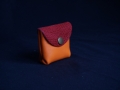 Les Cuirs de Lune - Mini porte-monnaie orange rouge nubuck