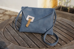 Les Cuirs de Lune - Pochette Epistolaire bleu or beige