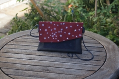 Les Cuirs de lune - Pochette Home marine bordeaux étoile argentée