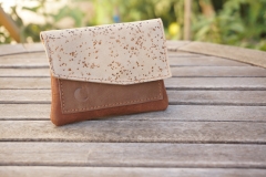 Les Cuirs de Lune - Porte Monnaie Home camel beige pailleté