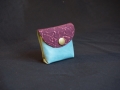 Les Cuirs de Lune - Mini porte-monnaie bleu clair violine