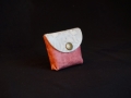 Les Cuirs de Lune - Mini porte-monnaie rose pâle blanc grisé motif fleur