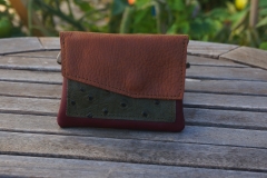 Les Cuirs de lune - Porte Monnaie Home bordeaux brun kaki