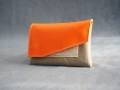 porte-papiers tabatière orange, gris pailleté